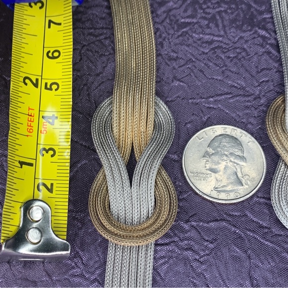 Unique Vintage Bracelet and Necklace Set in Two Tone Sterling Silver - Picture 11 of 12